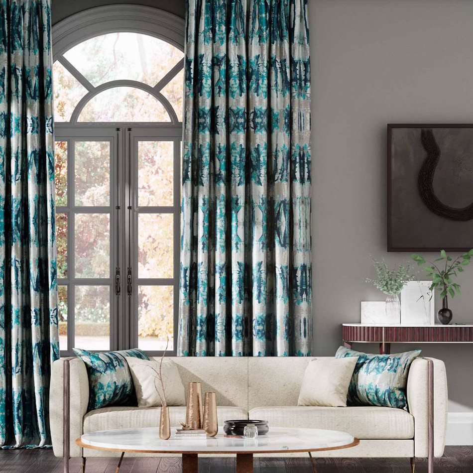 131370 Takara Momentum 6 Teal / Ink Fabric by Harlequin 131370 Takara Momentum 6 Teal / Ink Fabric by Harlequin