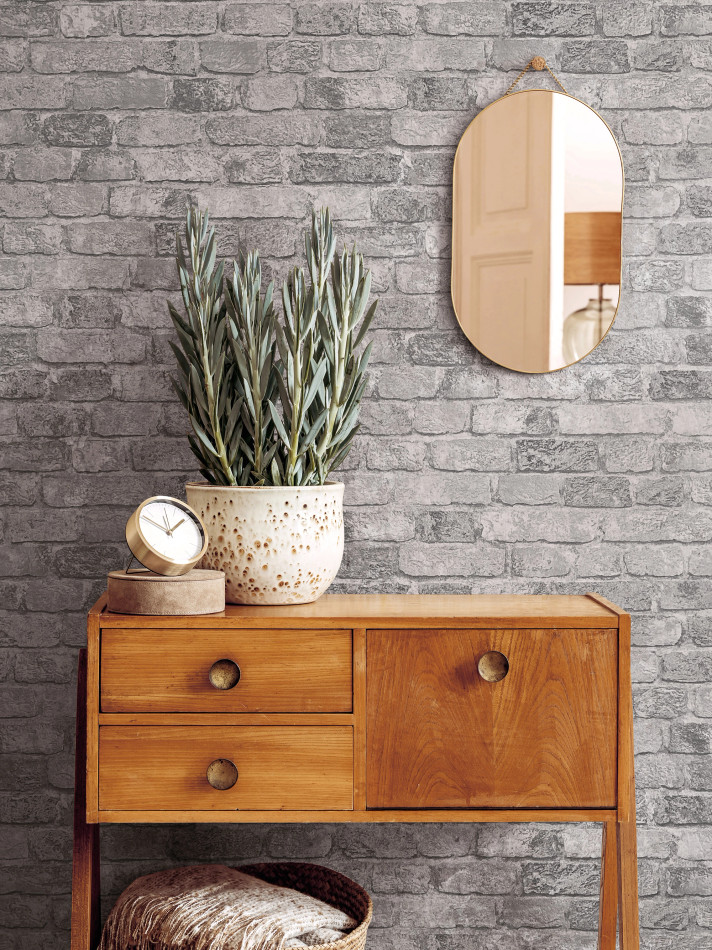 58411 Grey Brick Wallpaper Industrial Effects By Galerie