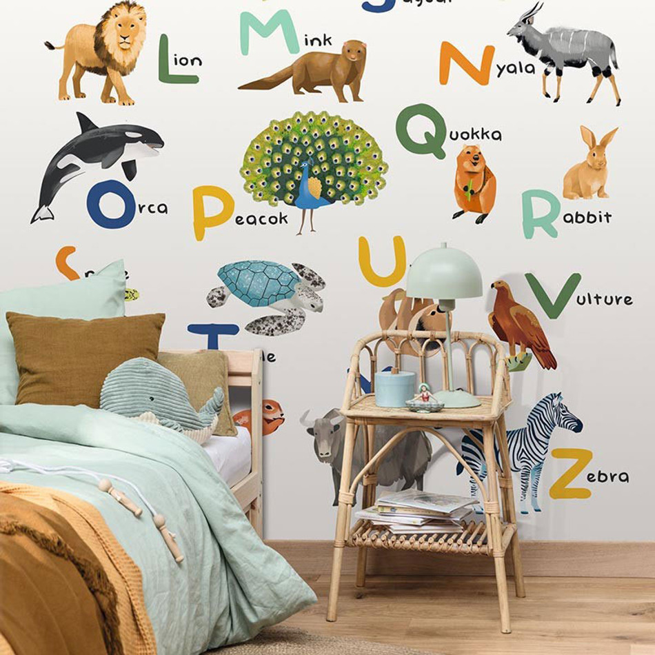 MNM105857005 Let S Learn The Alphabet Les Mini Mondes Wallpaper by Caselio
