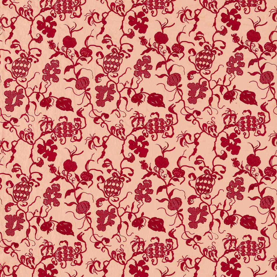 237390 Mydsommer Pickings Giles Deacon Conch/Madder Fabric by Sanderson