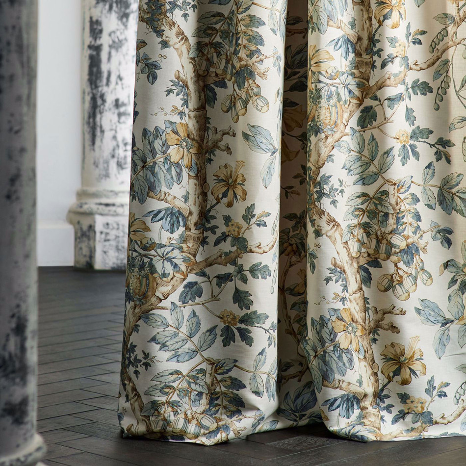 322757 Coromandel Print Arcadian Thames Stockholm Blue Fabric by Zoffany 322757 Coromandel Print Arcadian Thames Stockholm Blue Fabric by Zoffany