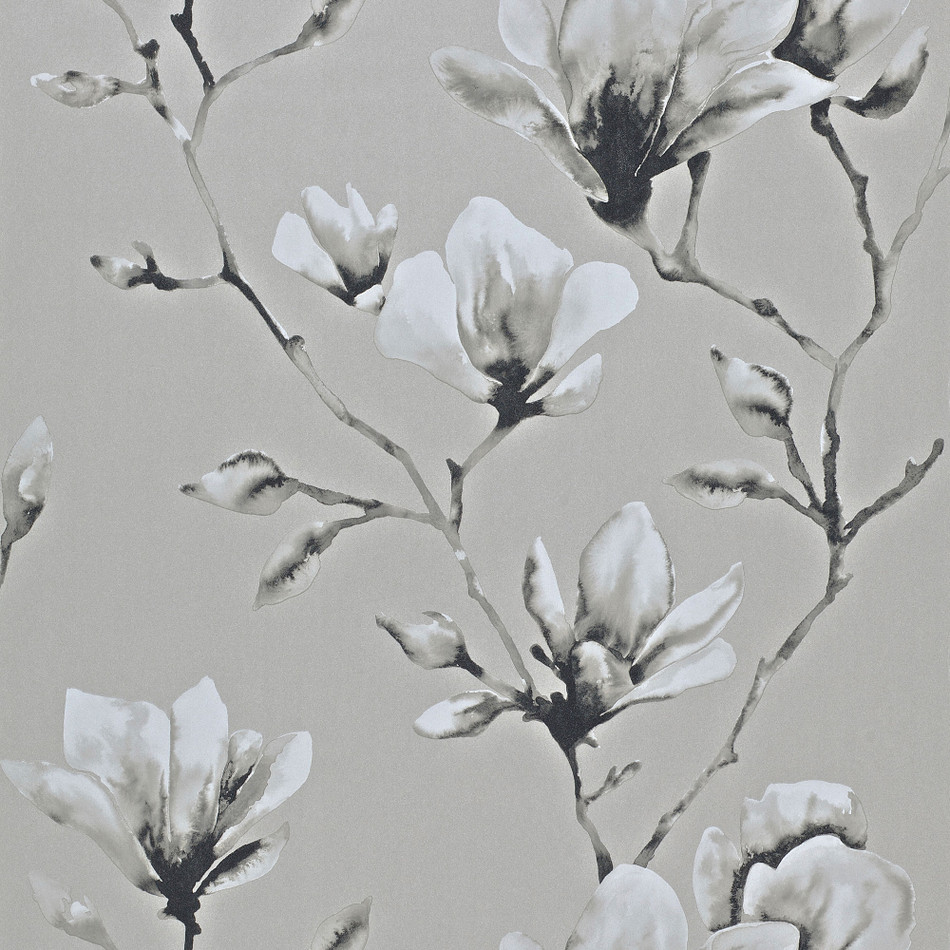 110880 Lotus Idyllic Silver Wallpaper by Harlequin