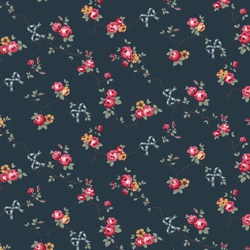 125512 Rows and Bows Navy Wallpaper by Cath Kidston 125512 Rows and Bows Navy Wallpaper by Cath Kidston