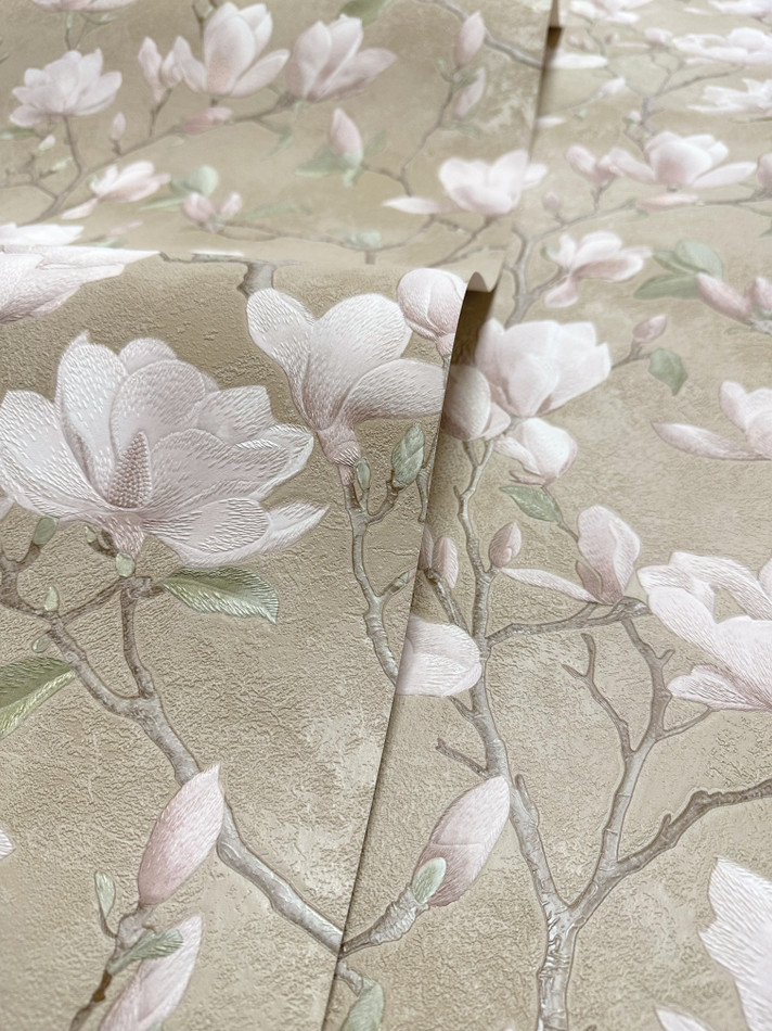 36400 Petalina Beige / Pink Opus Wallpaper by Holden Decor