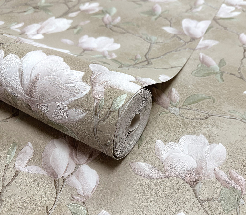 36400 Petalina Beige / Pink Opus Wallpaper by Holden Decor