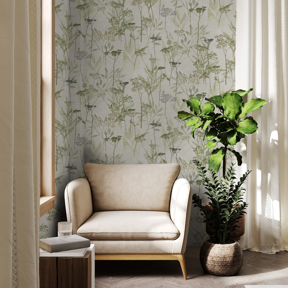 125058 Solstice Sage Green Superfresco Easy Wallpaper