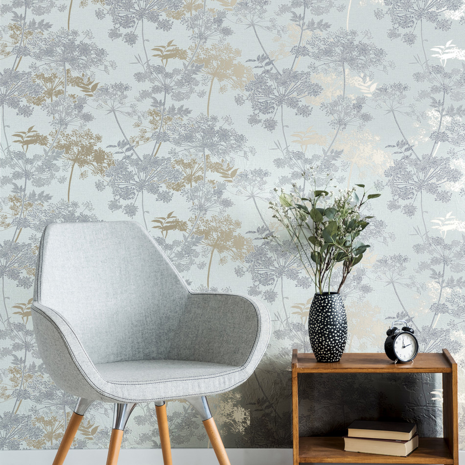 128148 Meadow Grey Botanical Superfresco Wallpaper