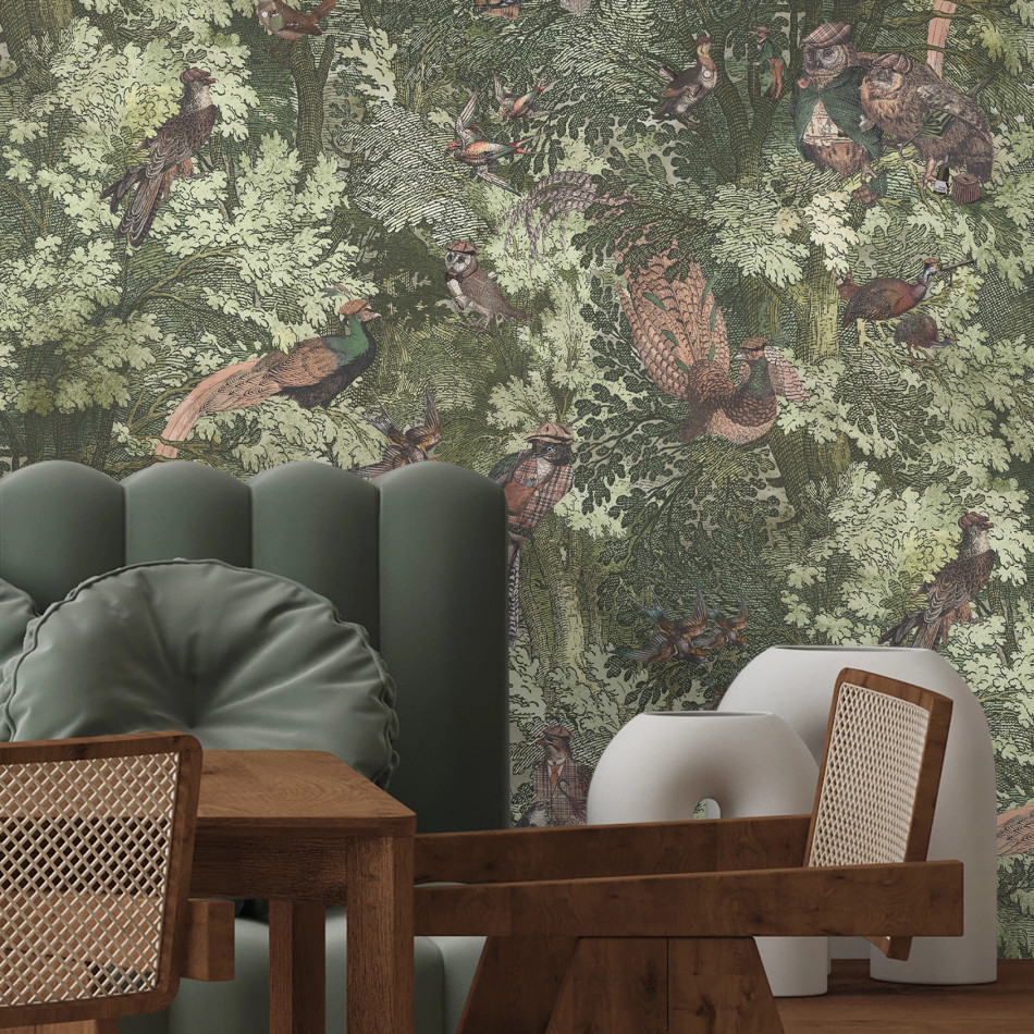 BMWL005/04C Gentlemen Birds Wild Life Wallpaper by Brand McKenzie
