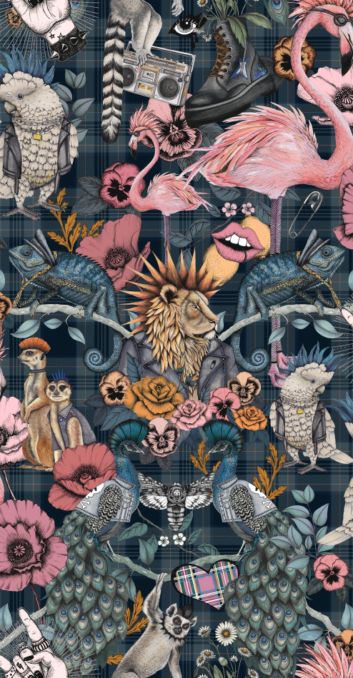 BMWL005/08A Punk Rocks Wild Life Wallpaper by Brand McKenzie BMWL005/08A Punk Rocks Wild Life Wallpaper by Brand McKenzie