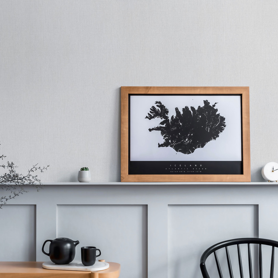 WH30133 Cotton Texture Welcome Home Silver Grey Wallpaper By Galerie