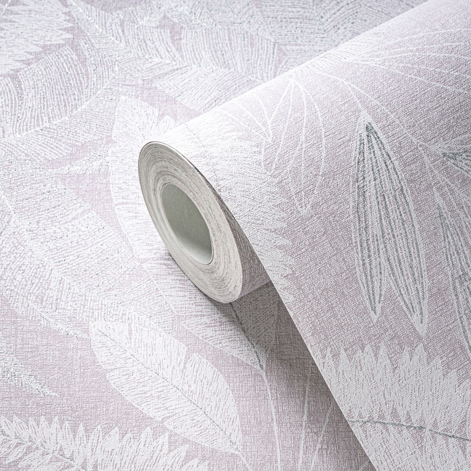 WH30147 Botanical Leaves Welcome Home Purple Lilac Wallpaper By Galerie WH30147 Botanical Leaves Welcome Home Purple Lilac Wallpaper By Galerie