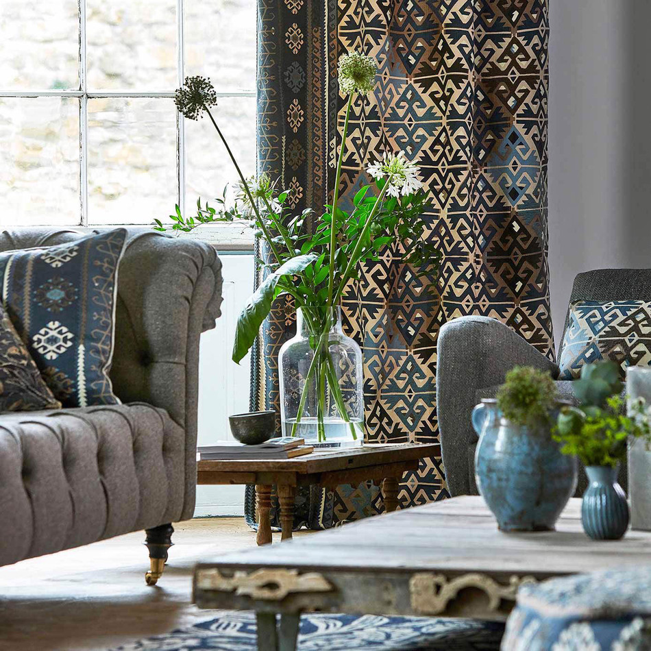 236519 Burdock & Star Archive IV The Collector Indigo Fabric by Morris & Co 236519 Burdock & Star Archive IV The Collector Indigo Fabric by Morris & Co