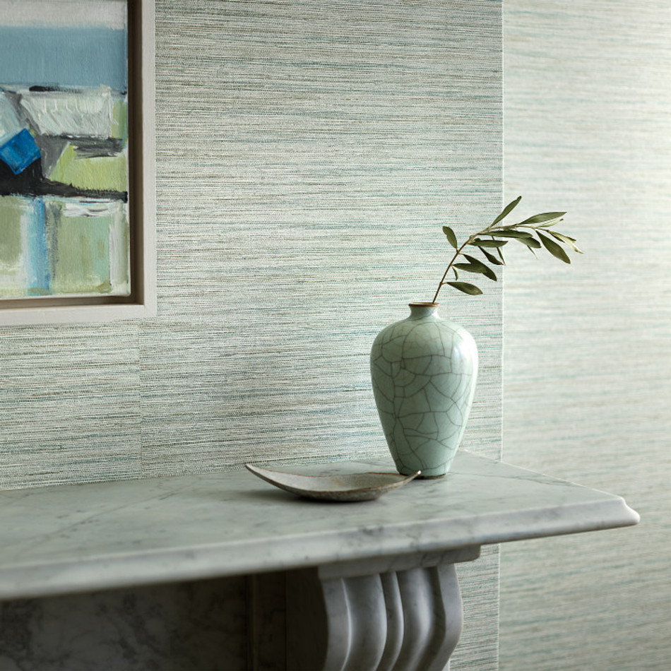 W461/11 Esai Seagrass Embossed Sage Wallpaper By Romo