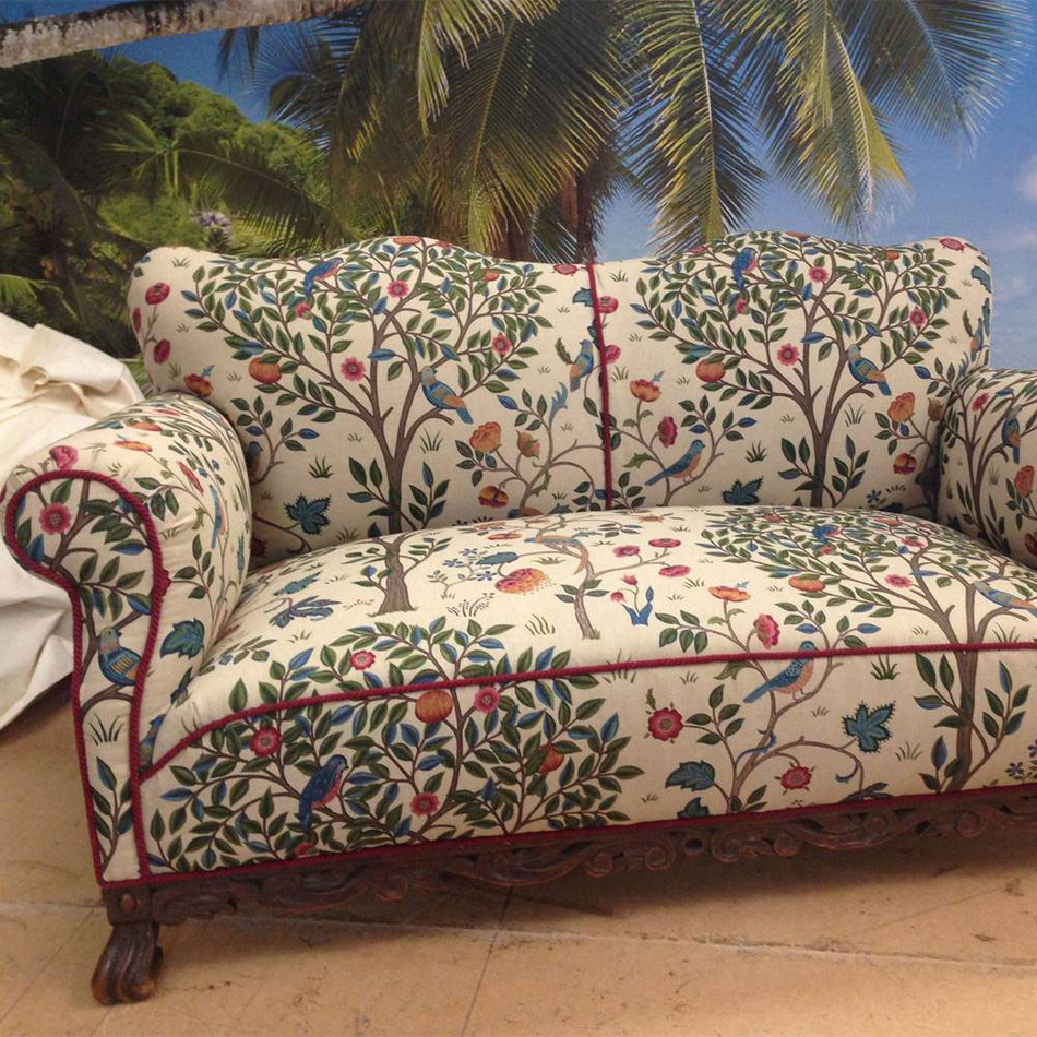 220327 Kelmscott Tree Archive Prints Woad/Wine Fabric by Morris & Co 220327 Kelmscott Tree Archive Prints Woad/Wine Fabric by Morris & Co