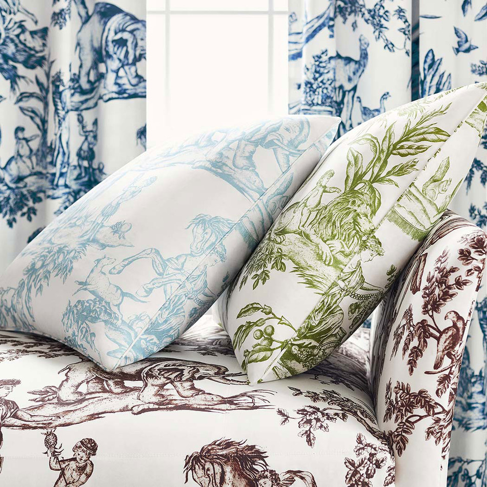 AF15170 Toile Antilles Spa Blue Fabric by Anna French