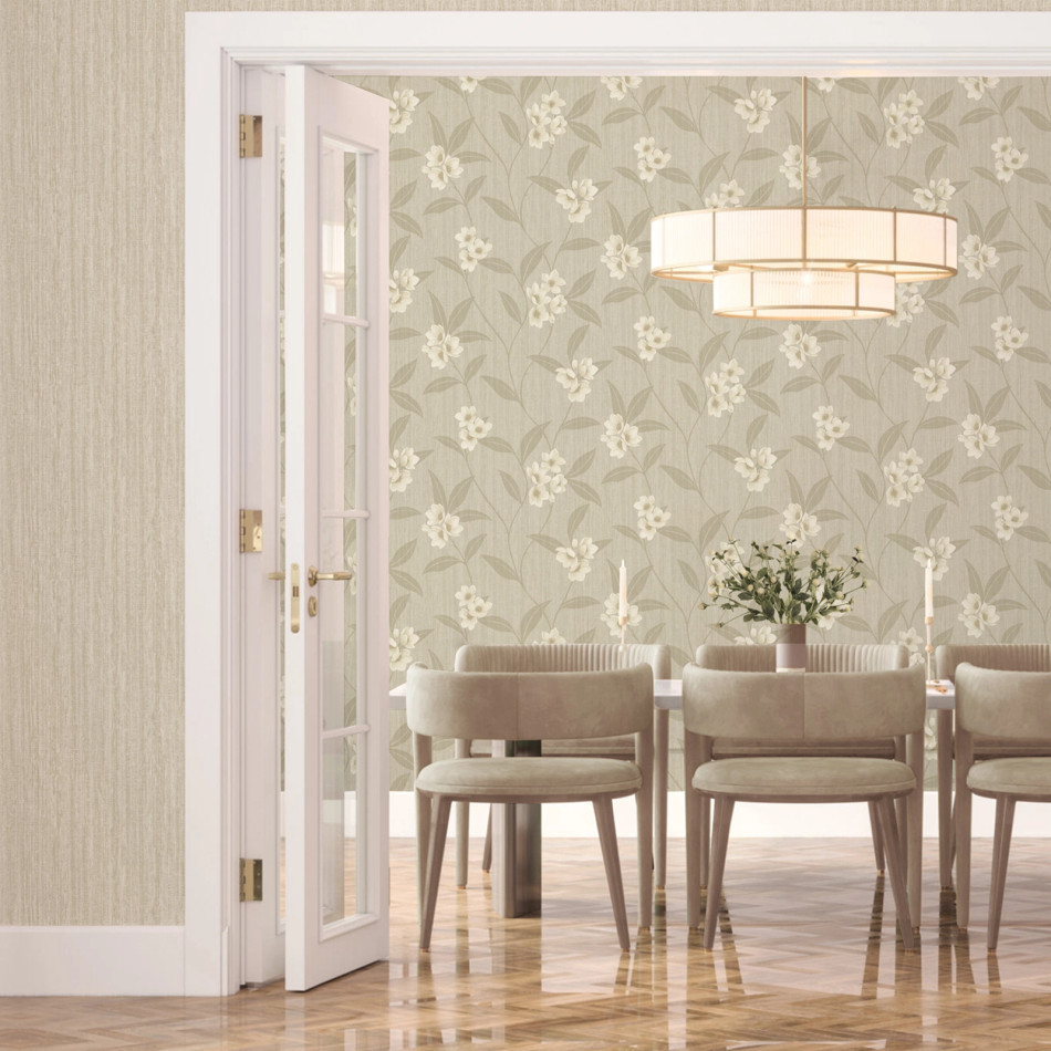 4818 Giovanna Floral Cream Beige Wallpaper by Belgravia