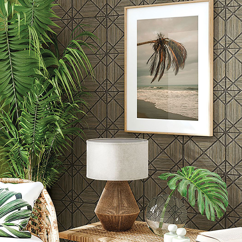 WTK20606 Modern Lattice The Keys Chocolate Wallpaper by Today Interiors