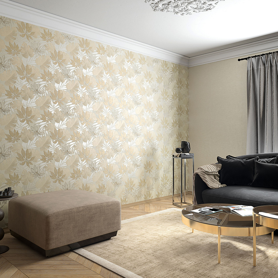 31602 Tree Leaf The New Design Book Beige Wallpaper By Galerie
