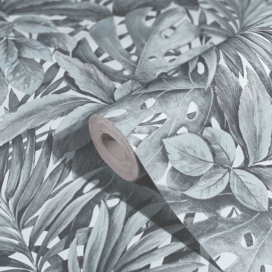 33306 Jungle Leaves The New Design Book White and Green Wallpaper By Galerie