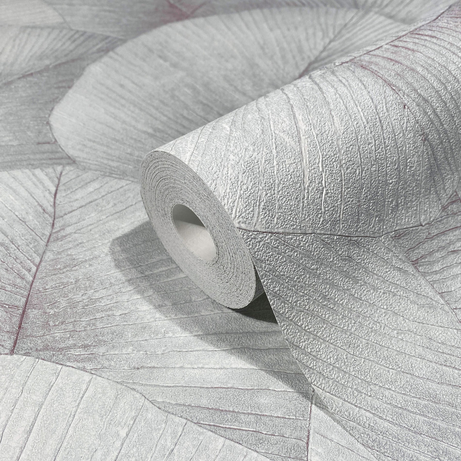 34512 Palm Leaf The New Design Book Grey and Blue Wallpaper By Galerie
