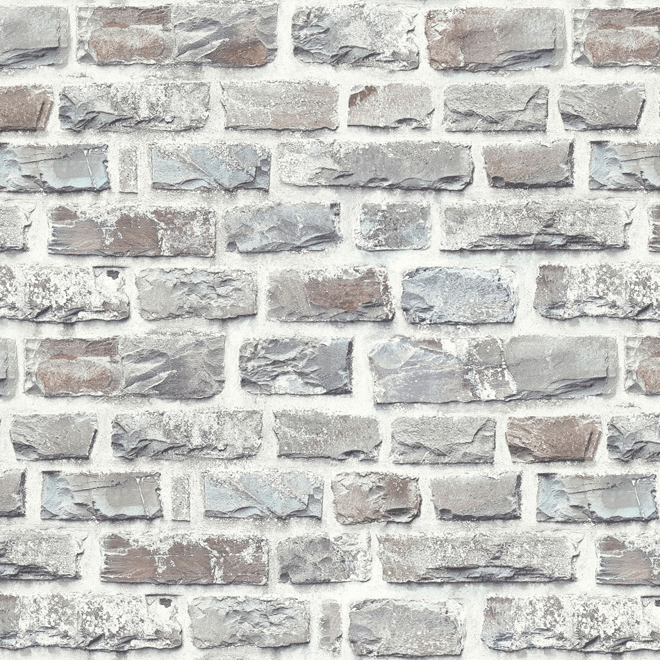 BB51124 Stone Symphony Motif Bricks and More Multi-Colour and Grey Wallpaper By Galerie