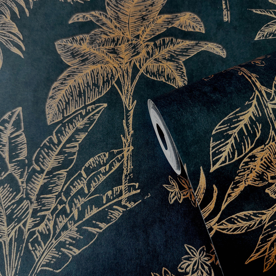 DWP0361-08 Floating Foliage Zen Rose Gold Wallpaper By Galerie DWP0361-08 Floating Foliage Zen Rose Gold Wallpaper By Galerie