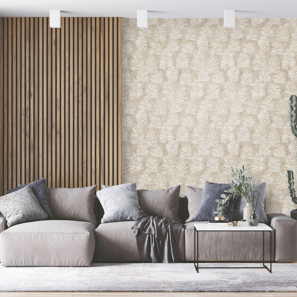 DWP0365-05 Tumbling Leaf Zen Silver Grey Wallpaper By Galerie DWP0365-05 Tumbling Leaf Zen Silver Grey Wallpaper By Galerie