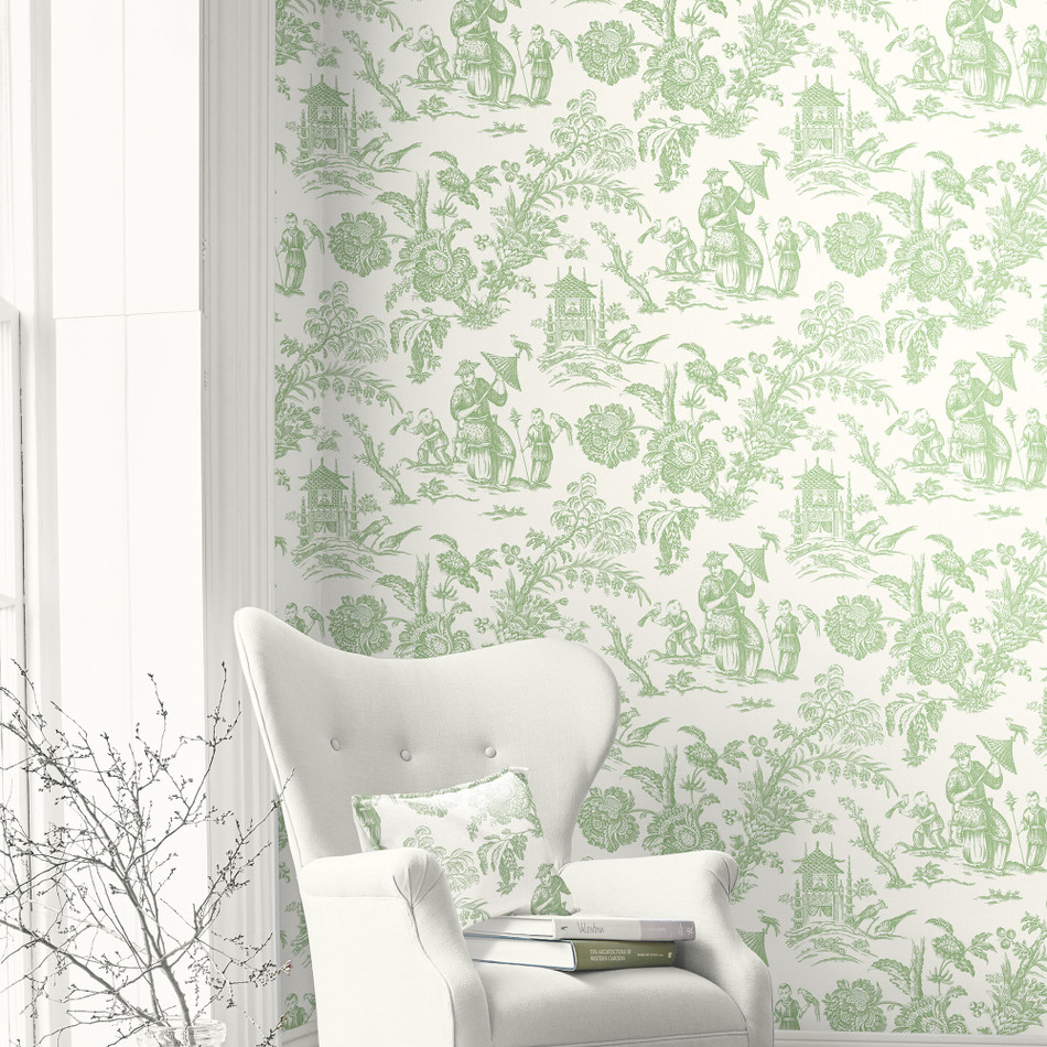 FC61804 Chinois French Country Kiwi Wallpaper By Galerie