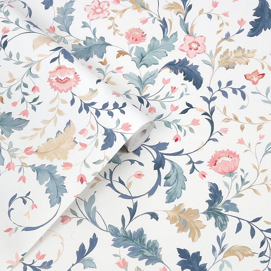 130099 Litton Dusky Seaspay Wallpaper by Laura Ashley