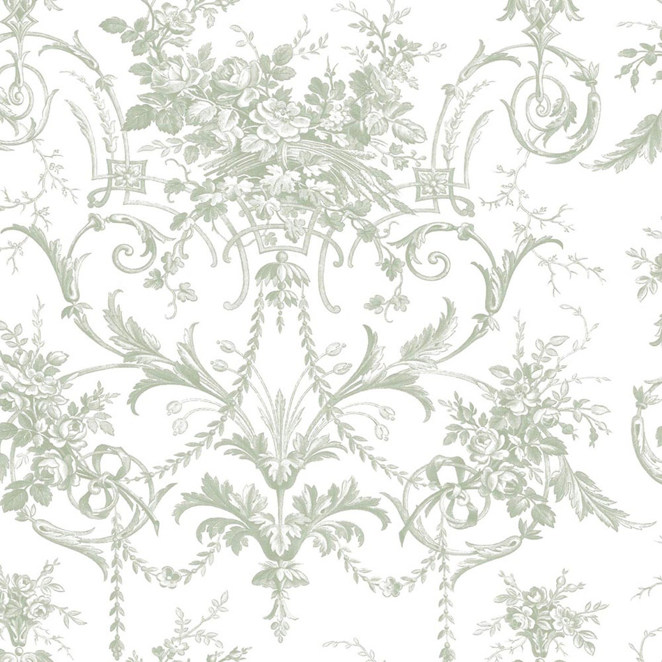 130112 Tuilieries Sage Green Wallpaper by Laura Ashley