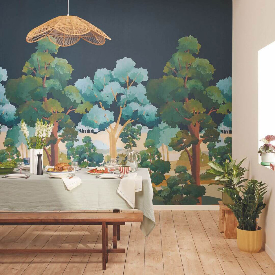 BLD106159004 L'été Indien Noir Large Panel Balade Wallpaper by Caselio BLD106159004 L'été Indien Noir Large Panel Balade Wallpaper by Caselio