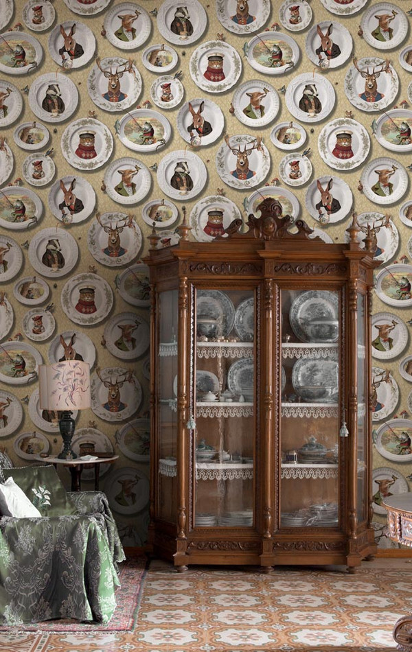 13940 Vintage Tea Party Statement Wallpaper by Holden Decor
