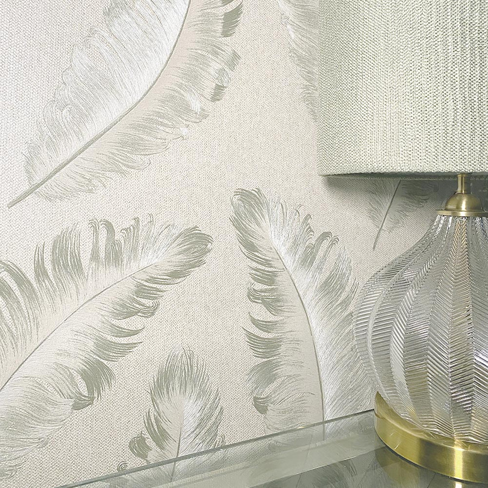 GB 4412 Ciara Feather Sage Wallpaper by Belgravia Zambaiti Parati