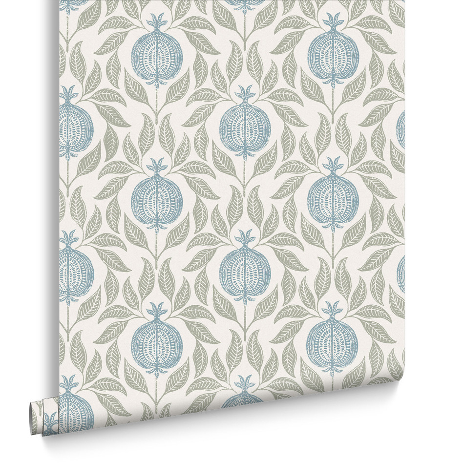 130289 Apple of Grenada Concerto Sky Blue and Green Wallpaper By Graham & Brown
