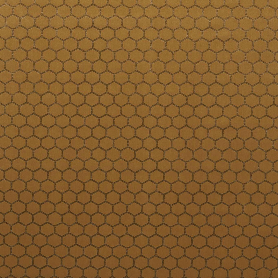 F1565/02 Hexa Illusion Gold Fabric by Clarke and Clarke