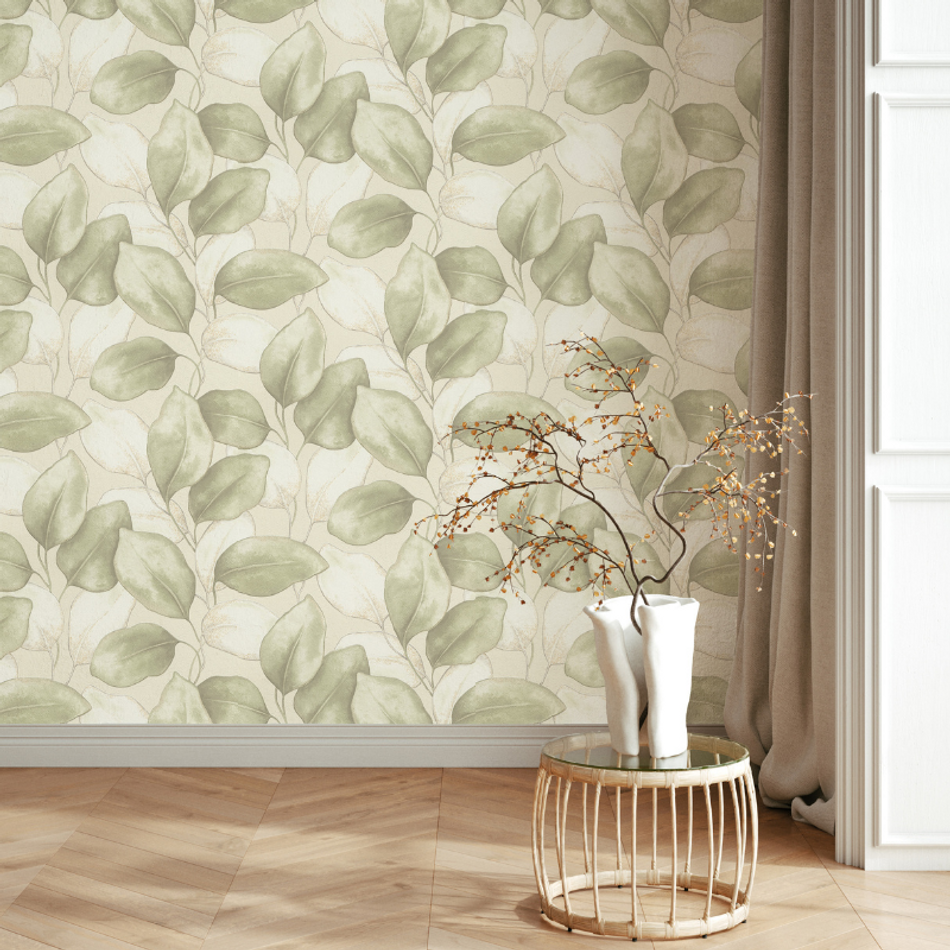659870 Opulenza Leaf Sage Wallpaper by Rasch 659870 Opulenza Leaf Sage Wallpaper by Rasch