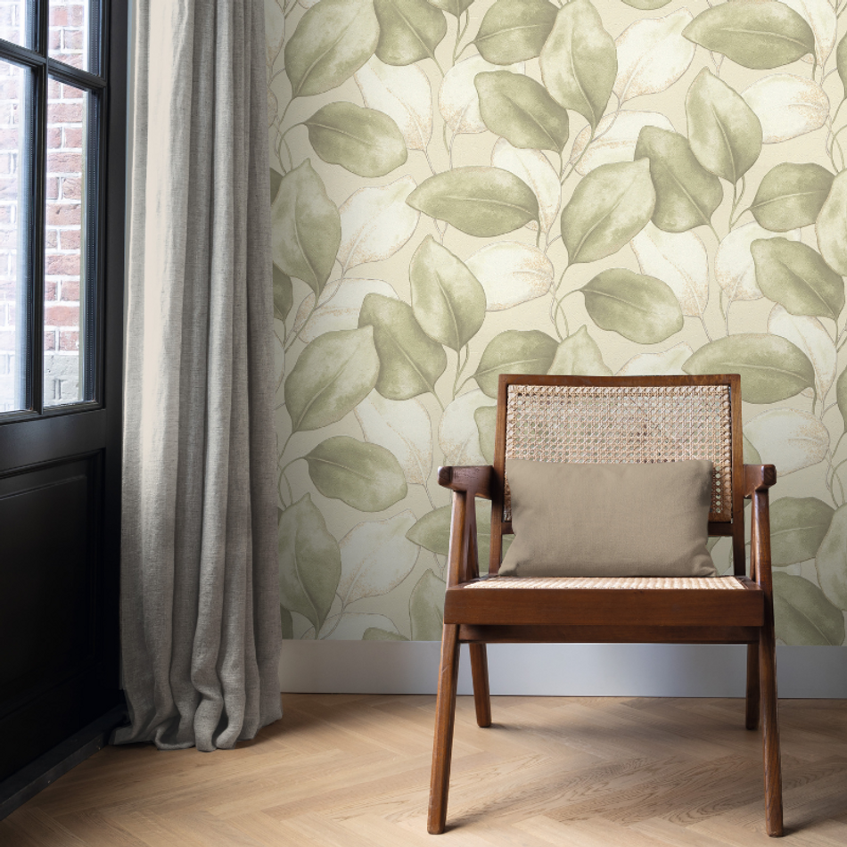659870 Opulenza Leaf Sage Wallpaper by Rasch 659870 Opulenza Leaf Sage Wallpaper by Rasch