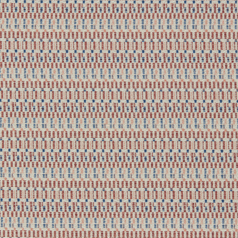 134520 Elidi Indoor Outdoor Weaves II Rust, Postiano and Indigo Fabric by Harlequin