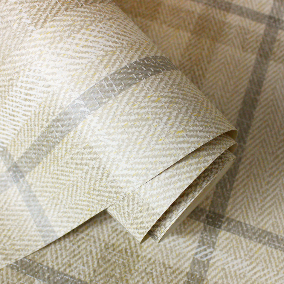 M1868 Harris Check Natural Wallpaper by Crown
