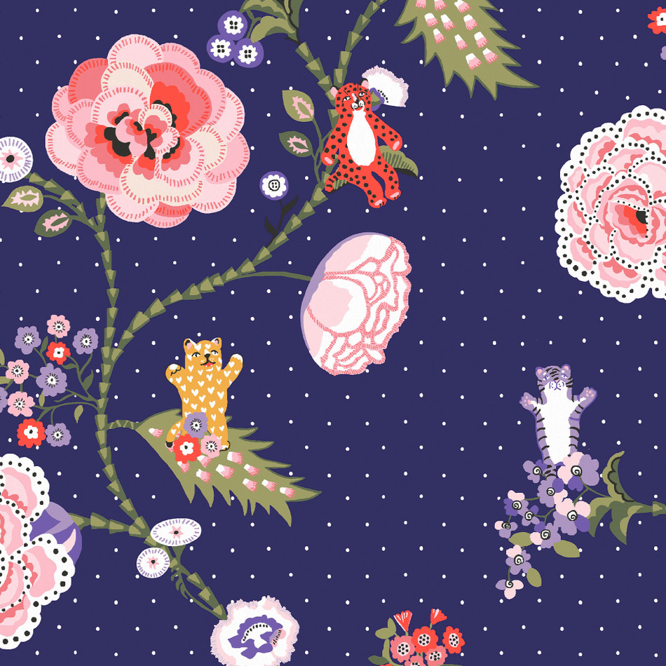 131434 Catnip Navy Wallpaper by Cath Kidston 131434 Catnip Navy Wallpaper by Cath Kidston