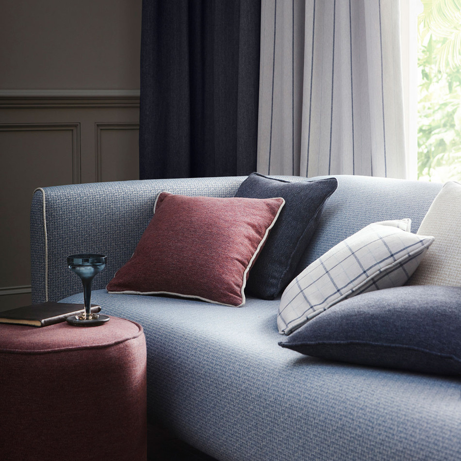 F1569/03 Malone Burlington Denim Fabric by Clarke and Clarke