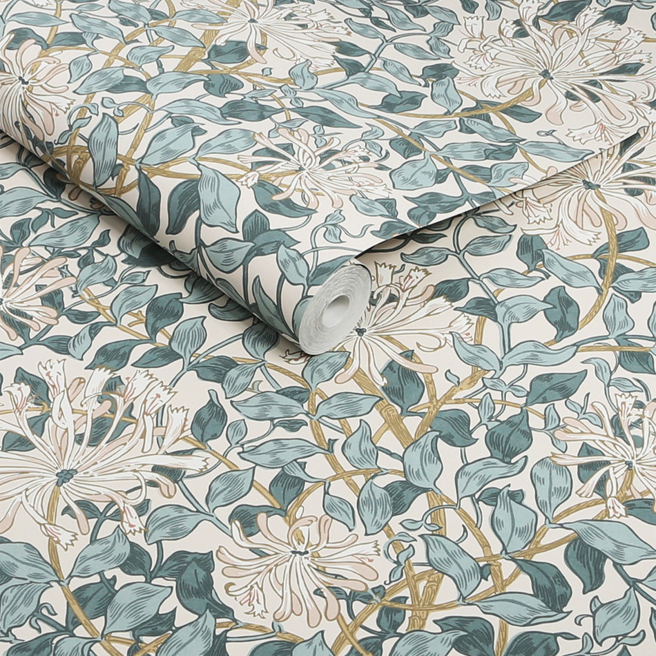 140483 Honeysuckle Dusk Blue William Morris at Home Wallpaper by Graham & Brown 140483 Honeysuckle Dusk Blue William Morris at Home Wallpaper by Graham & Brown