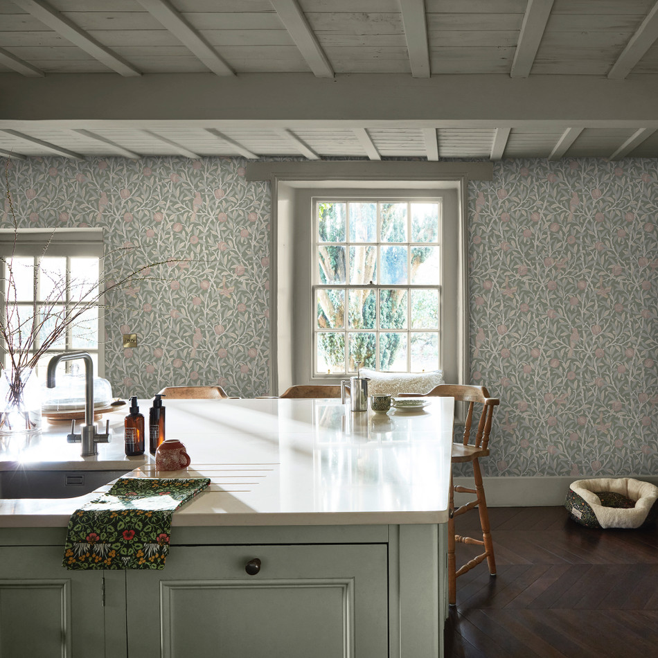 140502 Bird & Pomegranate Rose Garden William Morris at Home Wallpaper by Graham & Brown