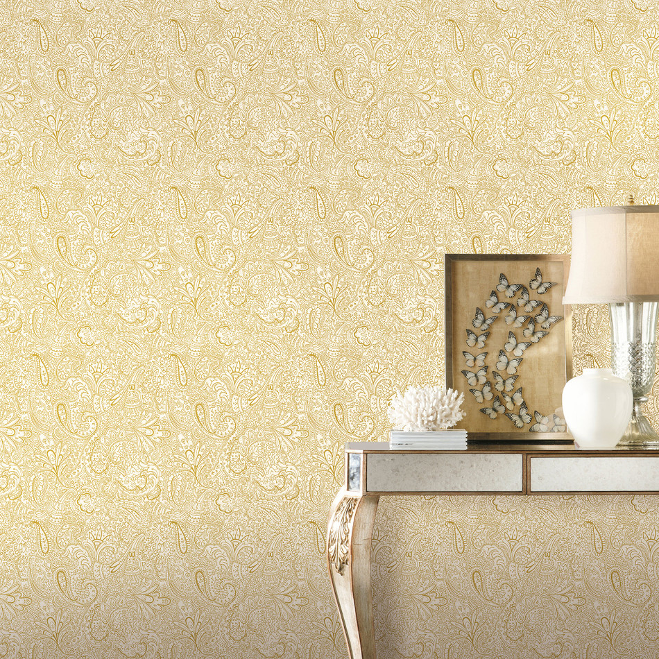 11302 Paisley Trellis Elegance Wallpaper By Galerie