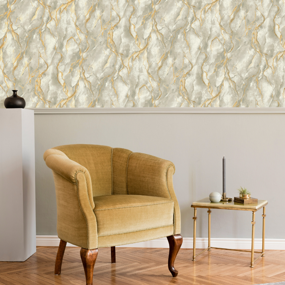 400129 Pandora Grey Gold Vasari Wallpaper by Rasch 400129 Pandora Grey Gold Vasari Wallpaper by Rasch