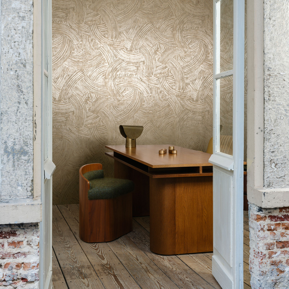 60101A Impasto Emblème Light Gold Wallpaper By Arte 60101A Impasto Emblème Light Gold Wallpaper By Arte