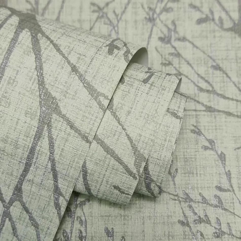 M1876 Lynford Trees Green Wallpaper by Crown