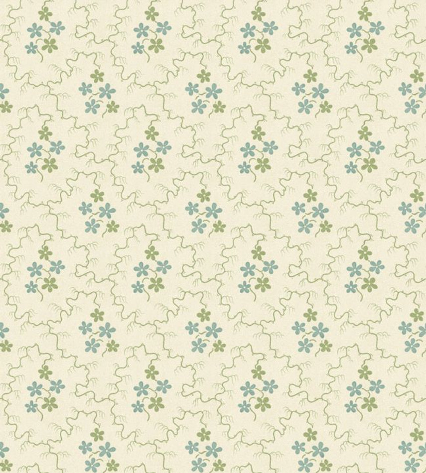 BW45152/2 Posy Green / Aqua Wallpaper by GP & J Baker