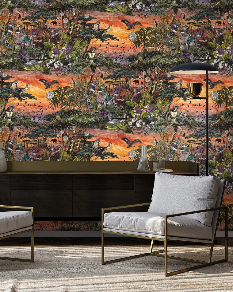 BMGI006/01C Club Safari Sunset Wallpaper by Brand McKenzie