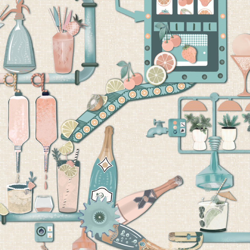 BMGI006/05B Liquid Lab Summer Breeze Wallpaper by Brand McKenzie